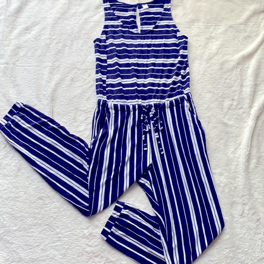Old Navy Striped Jumpsuit with pockets